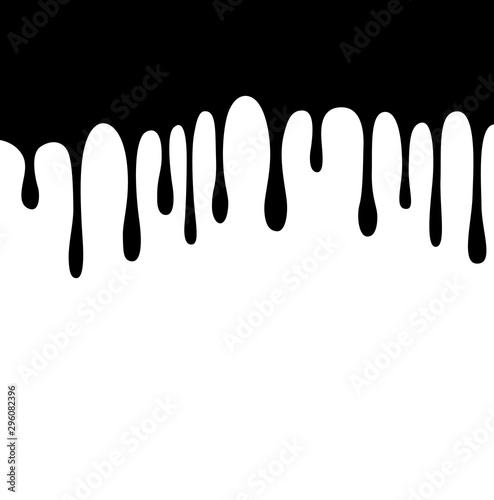 Paint flows. Current paint, stains. Vector illustration. Isolated on white background