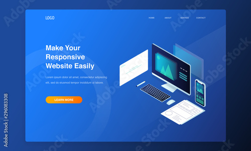 Modern vector illustration concept of web page design for website and mobile website development. Isometric 3d illustration.