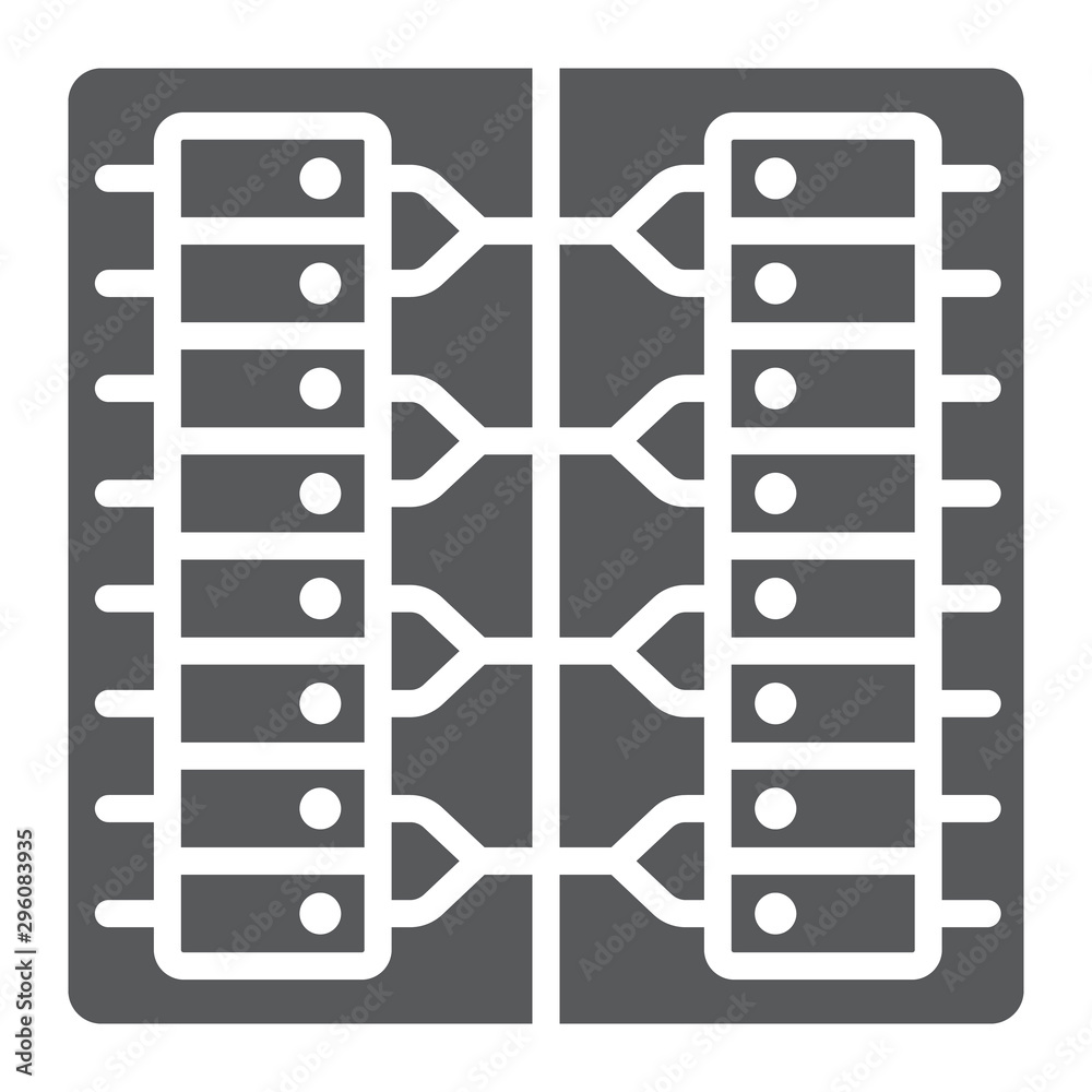 Server glyph icon, technology and system, data center sign, vector graphics, a solid pattern on a white background.