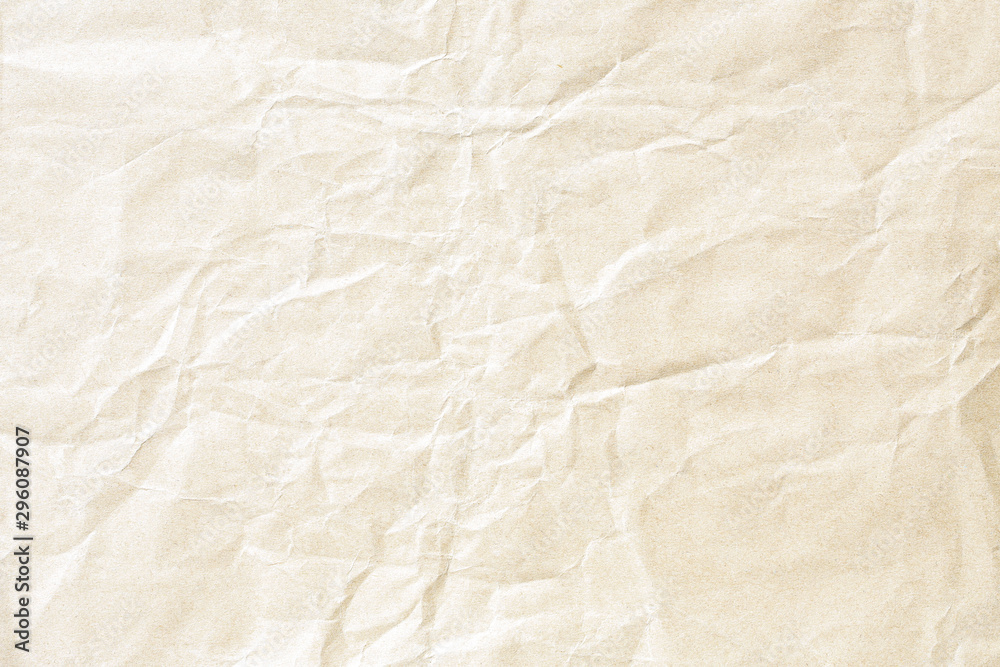 Soft brown crumpled winkle detail background paper texture - obrazy, fototapety, plakaty 