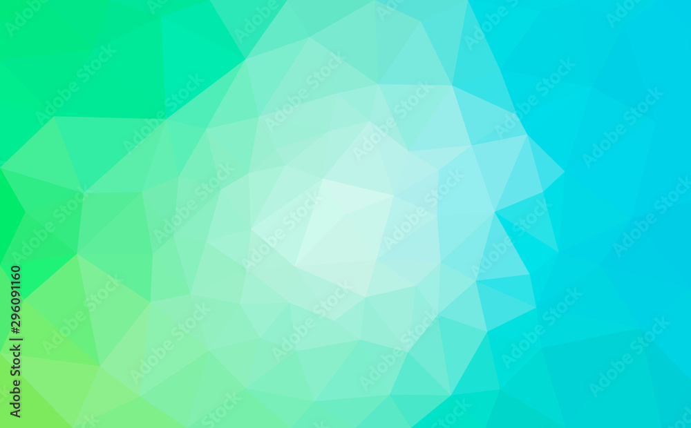 Modern blue and green abstract polygonal mosaic background. Geometric texture background in origami style.