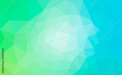 Modern blue and green abstract polygonal mosaic background. Geometric texture background in origami style.