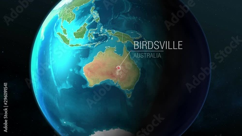 Australia - Birdsville - Zooming from space to earth photo