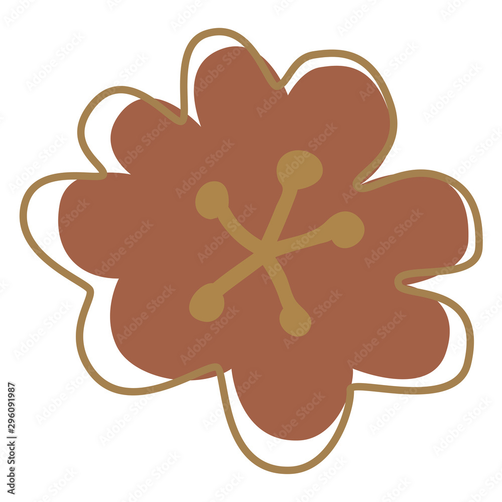 Isolated trendy clip art flora element on the white background. Cartoon flat style. Isolated trendy clip art flora element on the white background. Cartoon flat style.