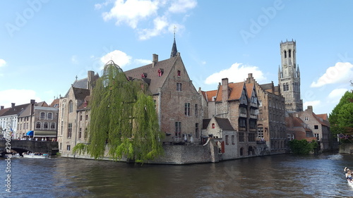 canal in bruges in spring