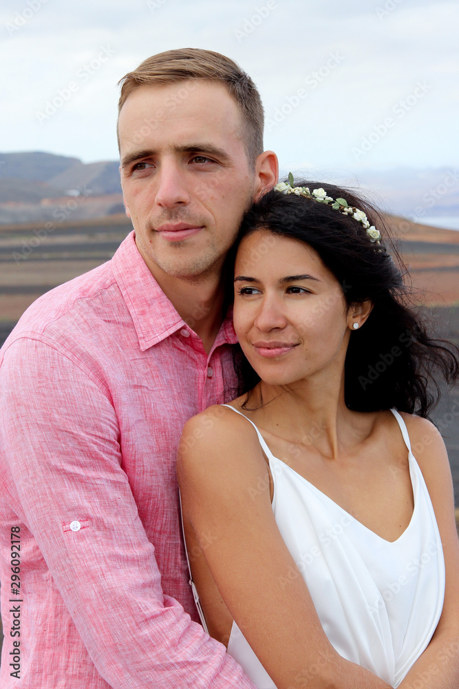 portrait of a beautiful just married couple