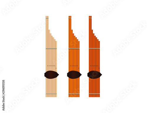 Laos musical instruments called "CAN", 'Kh an', kind of reed mouth organ in northeastern Laos, illustration - Vector