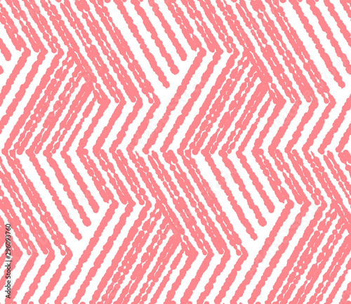 Abstract geometric pattern with stripes, lines. Seamless vector background. White and pink ornament. Simple lattice graphic design