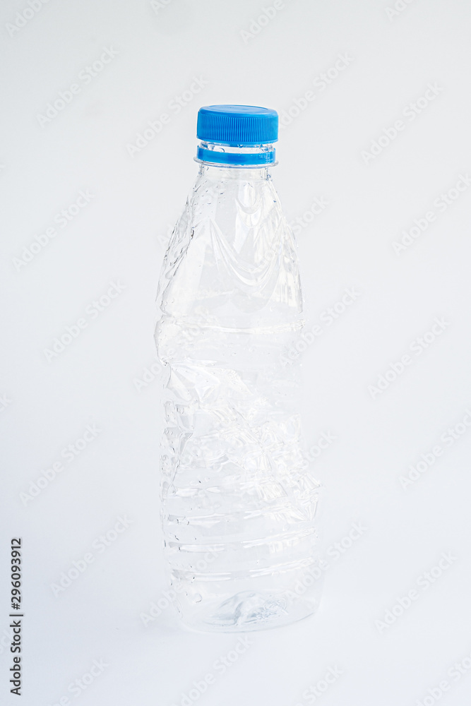 Full shot plastic bottle on gray background