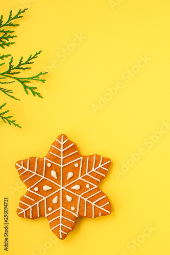gingerbread. gifts, christmas or Noel holiday, happy New Year. festive background. food background. top view © Alesia Berlezova