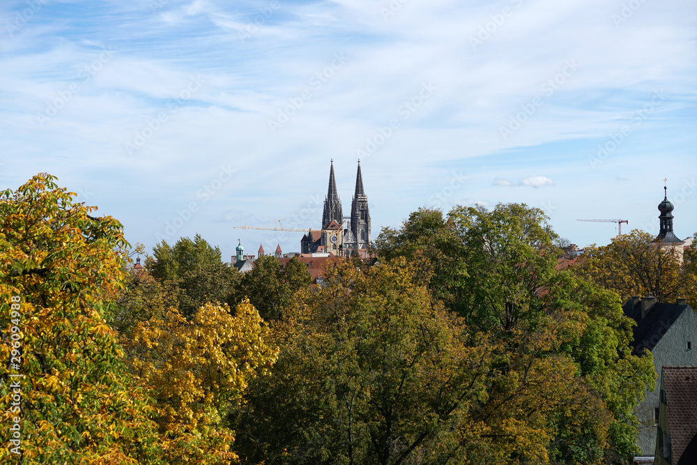 Regensburg is a city in Bavaria with a very well preserved old town and many churches