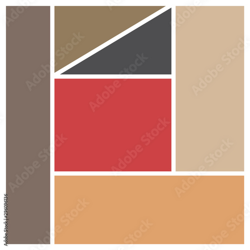 Vector Mood Board & Branding Presentation. Creative Theme Mood Board, Logo Template, Collage Frames with Universal Colour Palette. Picture Display & Montage.