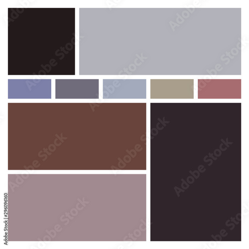Vector Mood Board & Branding Presentation. Creative Theme Mood Board, Logo Template, Collage Frames with Universal Colour Palette. Picture Display & Montage.