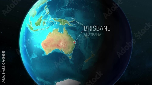 Australia - Brisbane - Zooming from space to earth photo