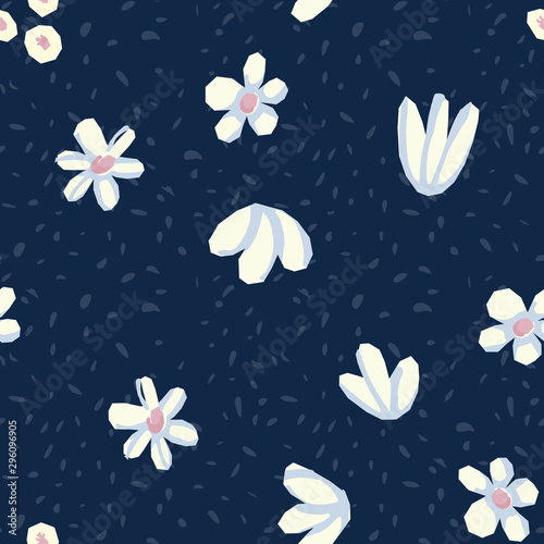 Seamless pattern Vector floral design. Romantic background print for fabrics and wallpapers.