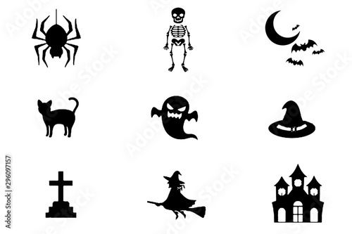 Halloween silhouette on white background