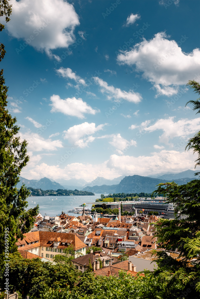 Summer panorama of Lucerne in Switzerland