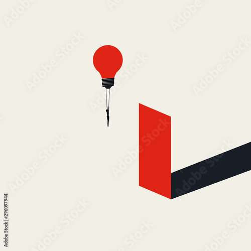 Business challenge and obstacle overcoming for women in business vector concept. Symbol of opportunity, creative solution, emancipation and feminism.
