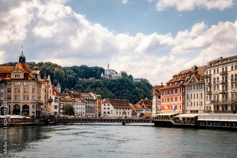 Summer panorama of Lucerne in Switzerland