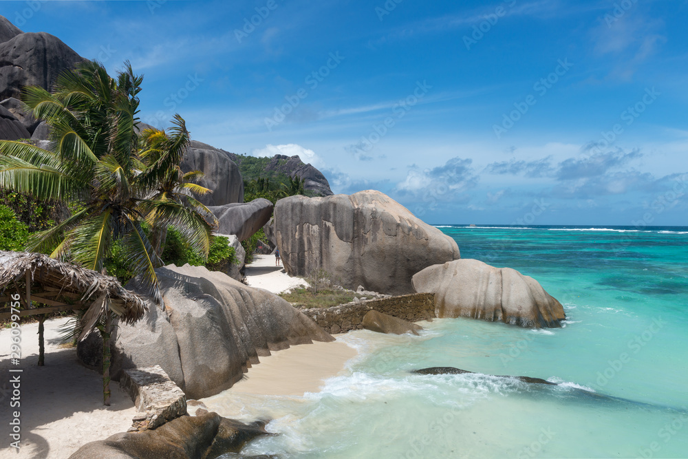 Anse Source argent at the beautiful Seychelles.