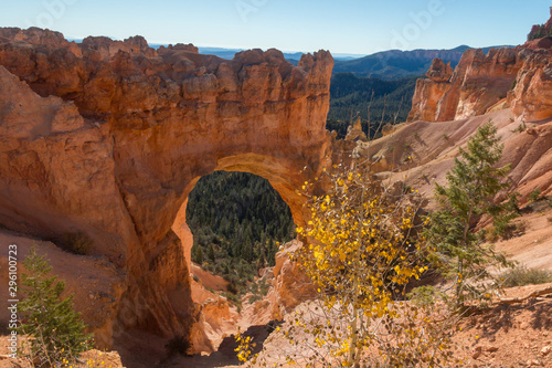 View of Bryce Canyon through a colorful arch