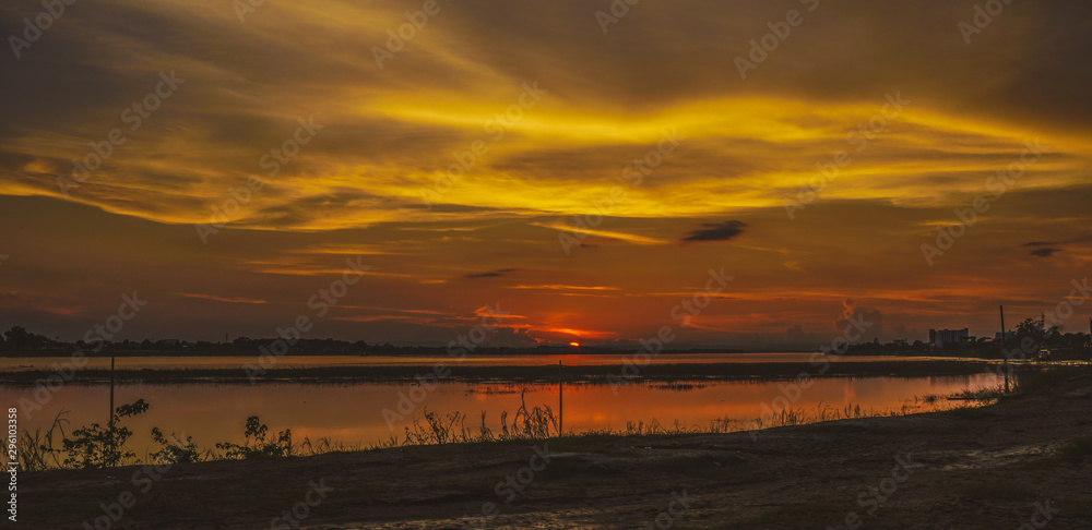 Naklejka premium mekong river laos Vientiane side