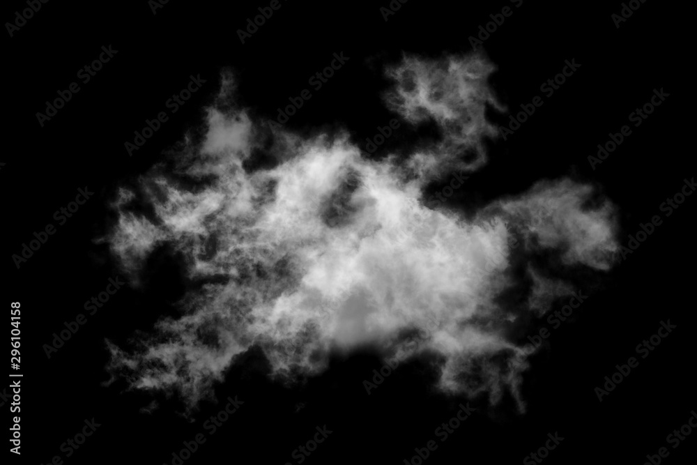 Textured cloud,Abstract black,isolated on black background