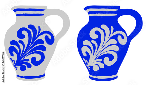 Bembel für Apfelwein, typisch in Frankfurt, Hessen Apfelwein Bembel, Tonkrug aus Hessen, Vektorgrafik