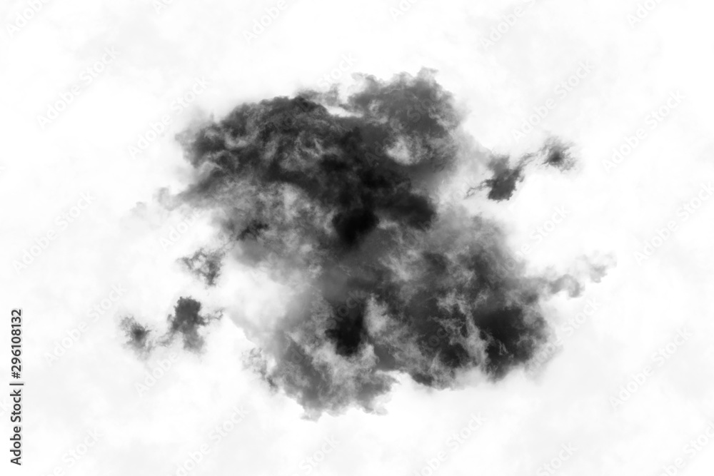 Textured Smoke,Abstract black,isolated on white background