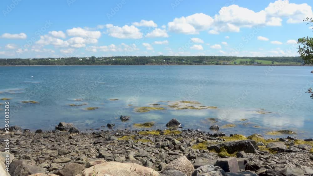 4K Beautiful Ocean Inlet From Shoreline