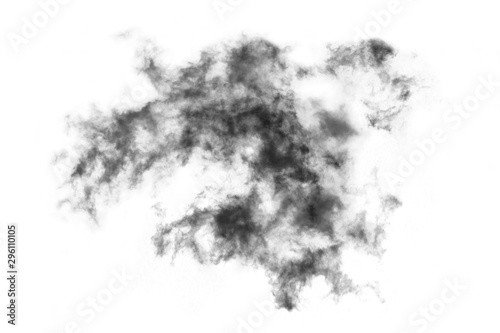 Textured Smoke,Abstract black,isolated on white background