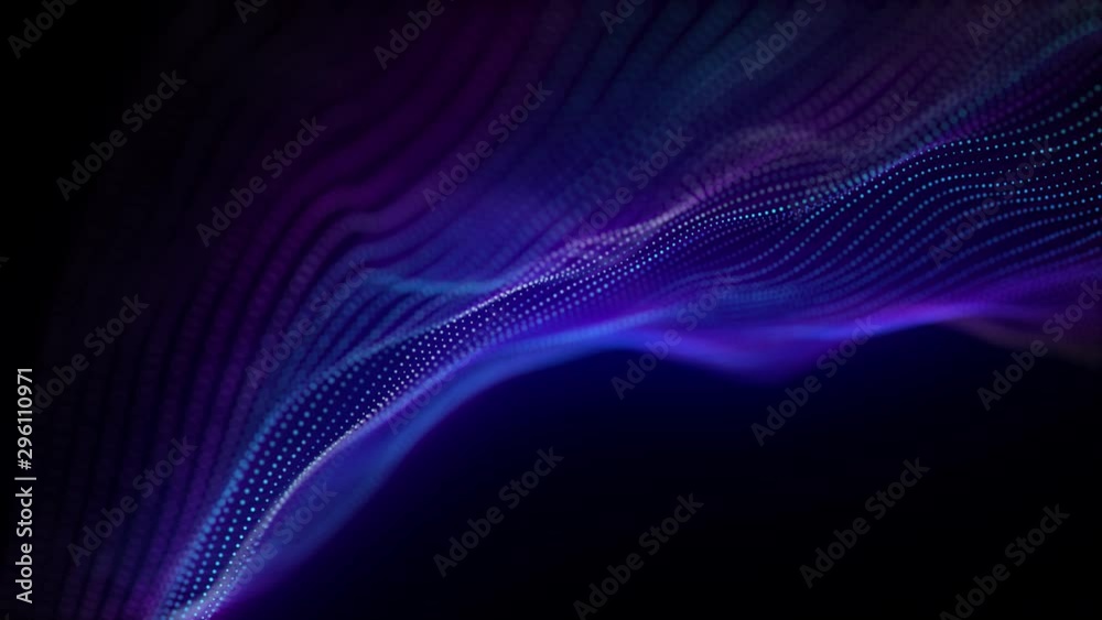 4K video. Lines abstract. Looped animation. Wave pattern. Dotted lines. Neon waves. particles background. Seamless loop. Blue and violet gradient 3840x2160 4K video. Lines abstract. Looped animation. Wave pattern. Dotted lines. Neon waves. particles background. Seamless loop. Blue and violet gradient 3840x2160