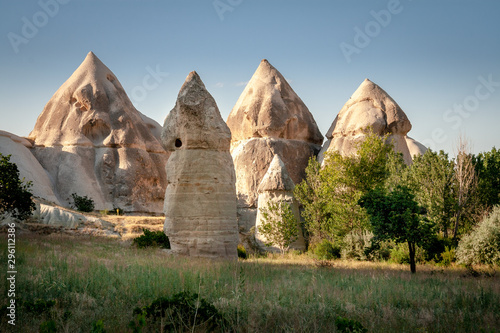 Hoodoos at Göreme at Open air UNESCO world heritage site Museum in Cappadocia, Turkey