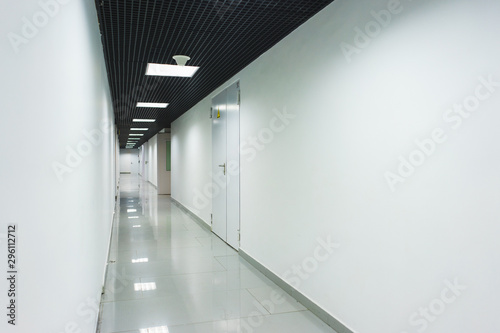 Photo Interior internal corridor of modern office, industrial premises, laboratories or institutions