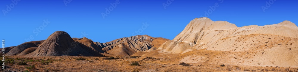 Wide panorama of a beautiful desert mountain landscape