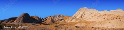 Wide panorama of a beautiful desert mountain landscape