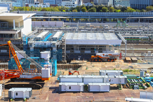 工事中の高輪ゲートウェイ駅（2019年10月）