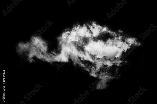 Textured cloud,Abstract black,isolated on black background