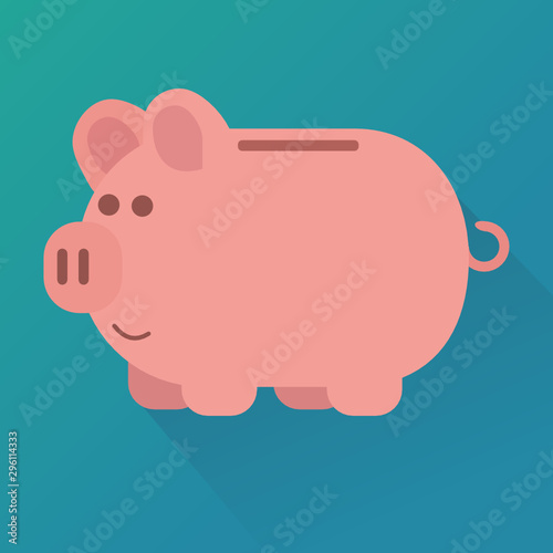 Cochon tirelire (flat design)