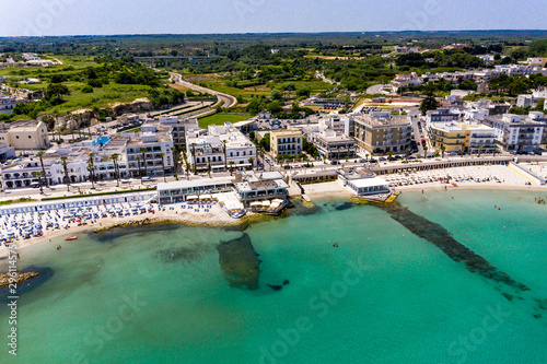 Aerial view of Otranto with Harbour and Castle, Lecce province, Salento peninsula, Puglia, Italy photo