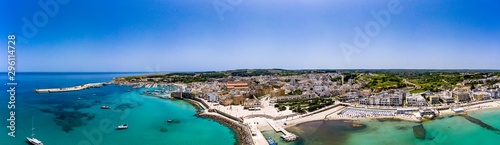 Aerial view of Otranto with Harbour and Castle, Lecce province, Salento peninsula, Puglia, Italy photo