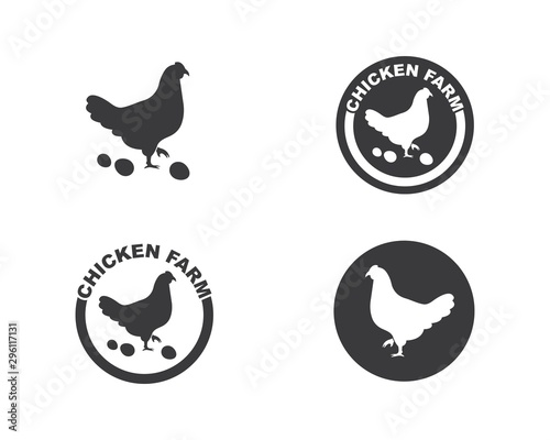 chicken logo icon vector illustration