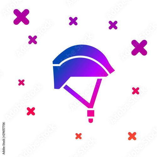 Color Bicycle helmet icon isolated on white background. Extreme sport. Sport equipment. Gradient random dynamic shapes. Vector Illustration