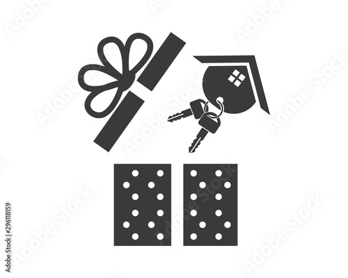 gift box logo vector icon