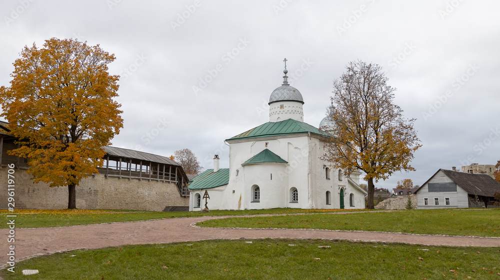 Izborsk, Pskov region / Russia - 10.08.2019: Medieval fortress of Izborsk.