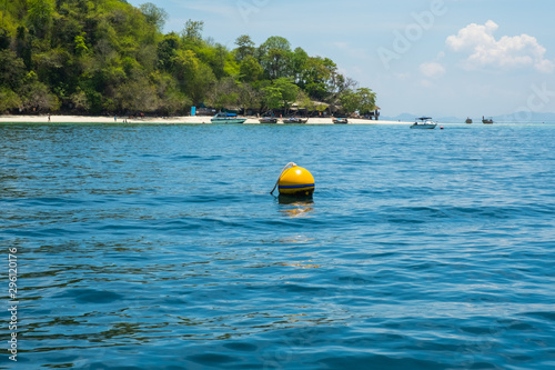 Yellow buoy in the sea