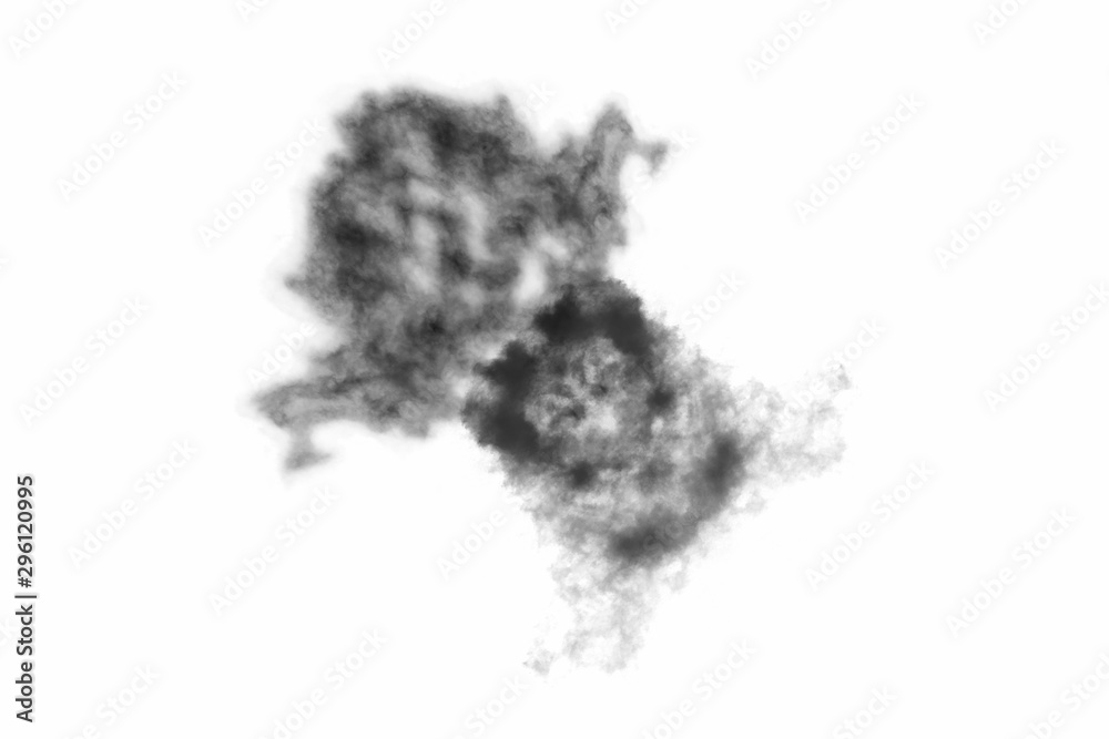 Textured Smoke,Abstract black,isolated on white background