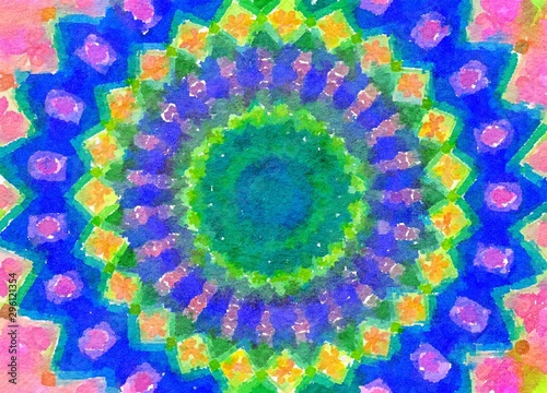 Presewatercolor Colorful digital graphic kaleidoscope symmetry mandala style in laser light trial pattern  Tie Dye   spiderweb art abstract backt Style   Bold..Output Size   Medium..Lightness   Normal