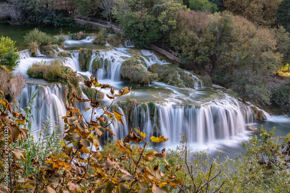 Obraz premium Waterfall in forrest in Croatia