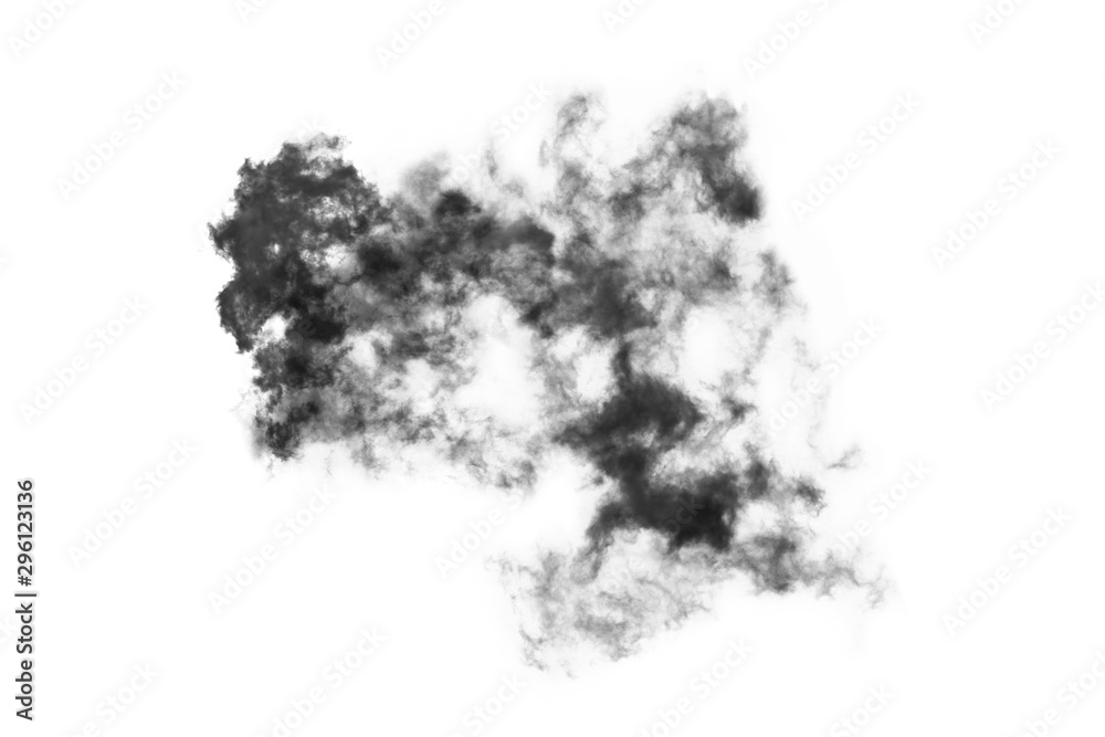 Textured Smoke,Abstract black,isolated on white background